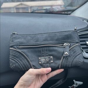 Nine West Charcoal Wristlet with Silver Details